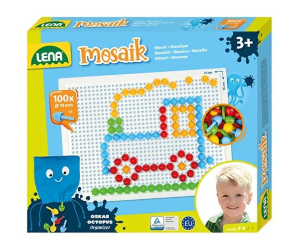 LENA: Mosaik biluțe transparente set creativ 10mm 100 de bucăți