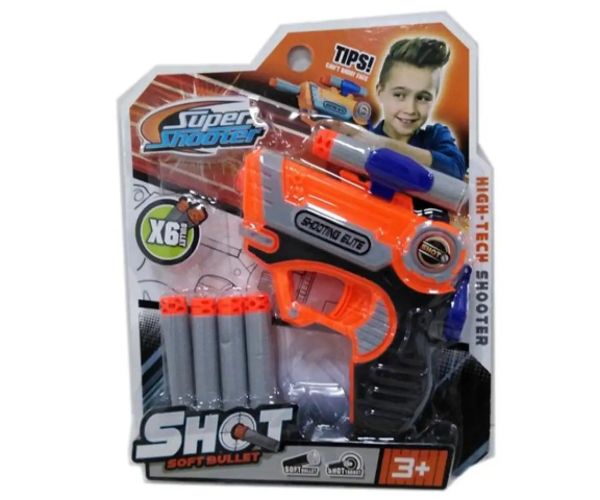 Pistol cu gloanțe de burete 6 bucăți