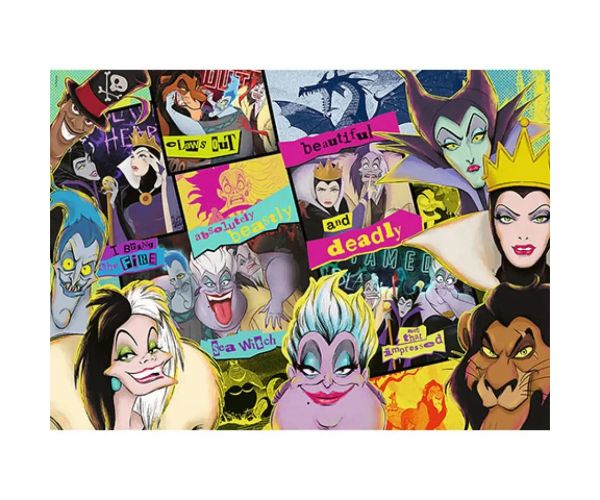 Wood Craft: Răucătorii Disney 1000 bucăți puzzle - Trefl