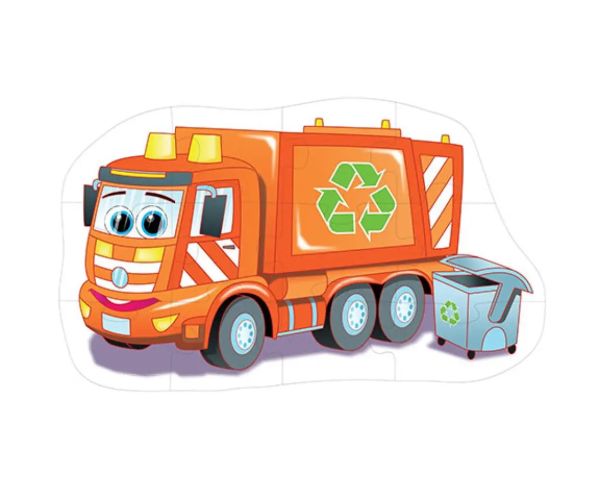 Mașină de gunoi puzzle uriaș de podea 12 bucăți