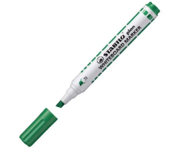 Stabilo: Plan WhiteBoard marker vârf tăiat culoarea verde