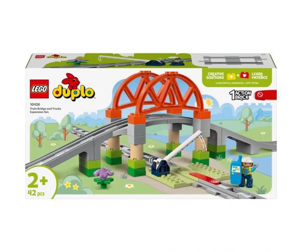 LEGO® DUPLO®: Set de accesorii pentru pod feroviar și șine (10426)