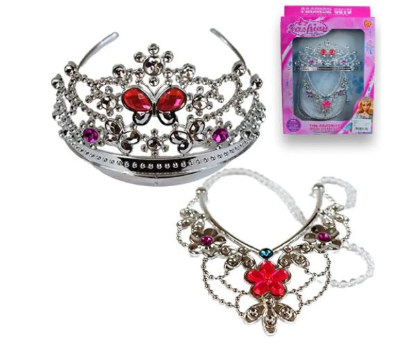 Set de frumusețe prințesă cu tiara și colier