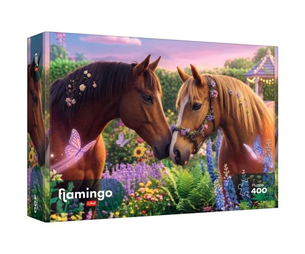 Flamingo de puzzle Frumoase cai puzzle de 400 de piese - Trefl