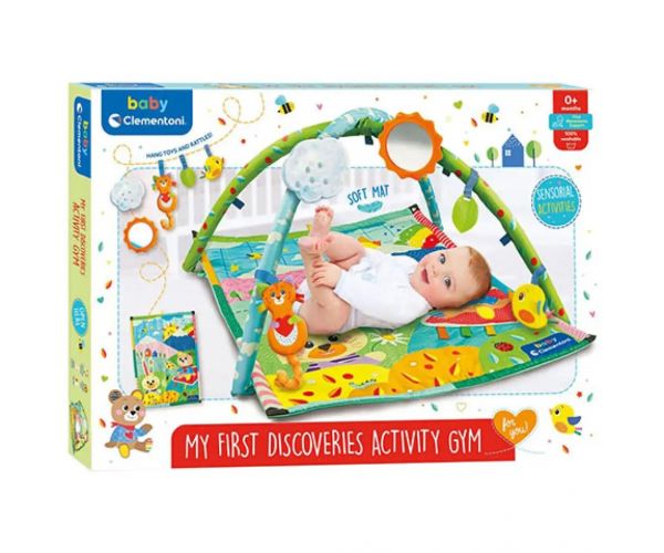 Descoperă! Covor de joacă animale cu accesorii 61x82cm - Clementoni baby