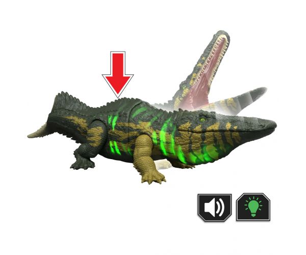 Jurassic World: Dinozaur atacator Stomatosuchus cu sunet și lumină – Mattel
