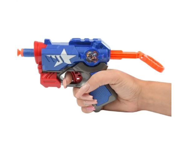 Cool Soft Bullet Gun: Pistol mic cu cartușe de culoare albastră 14cm