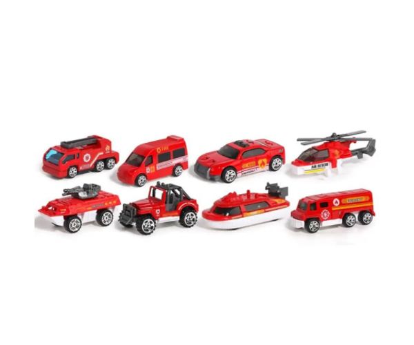 X-Fireproof mașini de pompieri set 8 bucăți