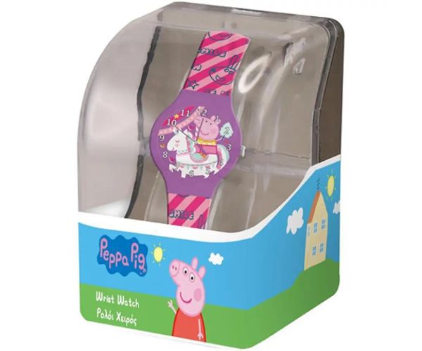 Peppa Pig ceas de mână analog în cutie cadou de plastic