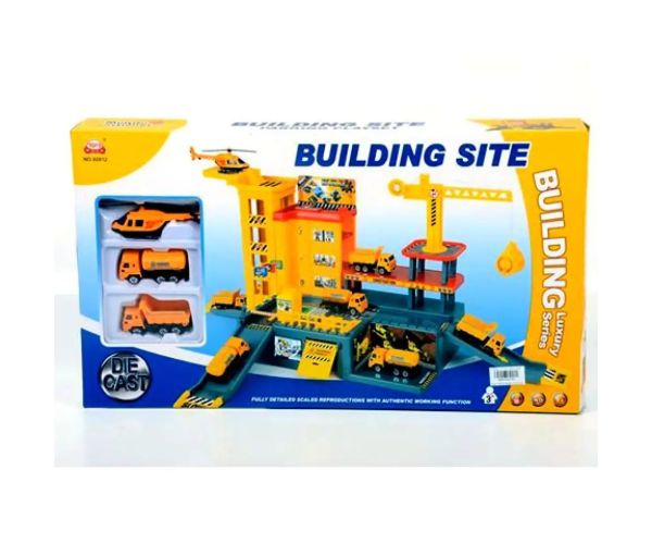 Centru de construcție cu parcare și vehicule