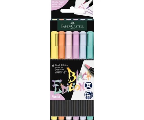 Faber-Castell: Black Edition culori pastel 6 bucăți set marker colorat