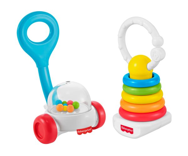 Fisher-Price: set de 2 zornăitoare colorate pentru bebeluși - Mattel