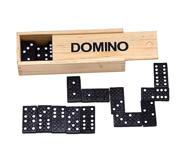 Domino clasic în cutie de lemn