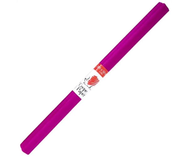 ICO: Süni hârtie creponată culoare ciclam 200x50cm