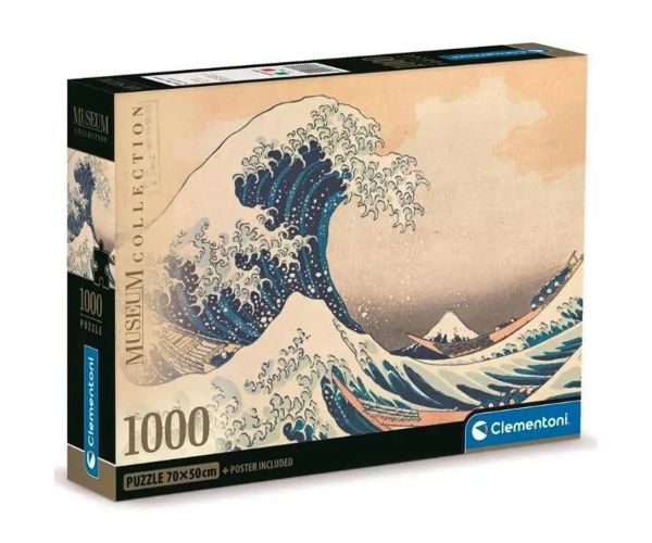 Hokusai - Valul Mare la Kanagawa puzzle de 1000 de piese - Clementoni