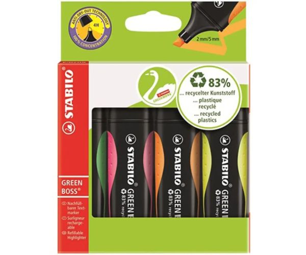 Stabilo: Green Boss textliner set 4 bucăți colorate