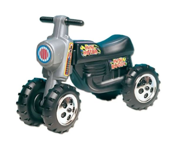 Motocicletă cross neagră cu patru roți cu pedală - D-Toys