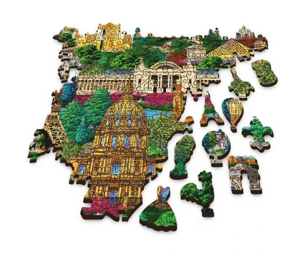 Franța, locuri celebre - puzzle din lemn de 1000 de piese - Trefl