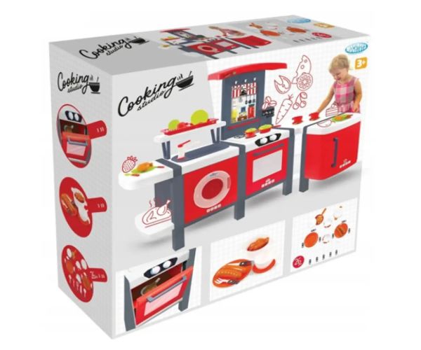 Mochtoys: Cooking Studio XXL bucătărie de joacă cu 28 bucăți accesorii 141x68x101cm