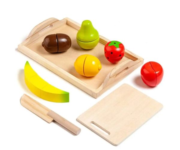Molto: set fructe lemn cu tavă 9 bucăți