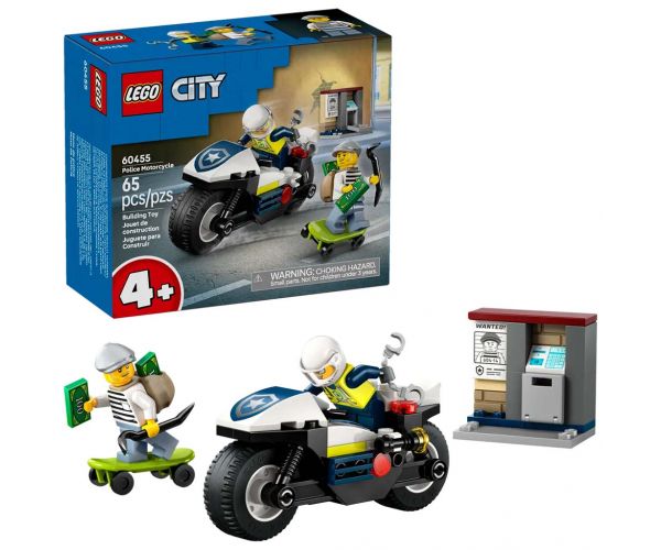 LEGO® City: Urmărire cu motocicleta de poliție (60455)