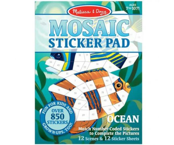 Melissa & Doug: Ocean mozaic caiet abțibild