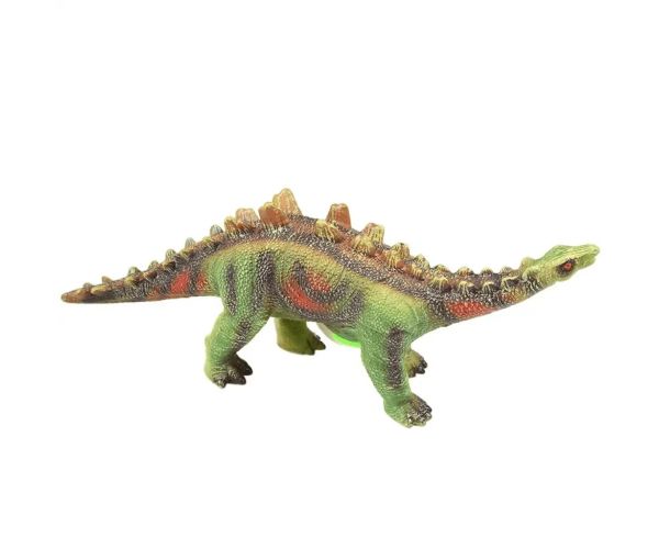 Dino World: Dinozaur Stegosaurus cu sunet, material vinyl cu umplutură de bumbac 35cm