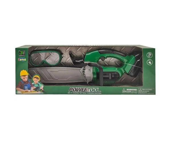 PowerTool drujbă electrică cu ochelari de protecție pentru copii