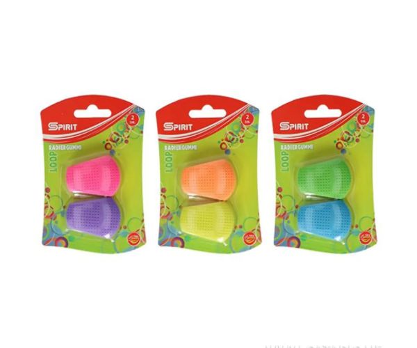 Spirit: Loop ergonomic radieră mai multe culori set 2 bucăți
