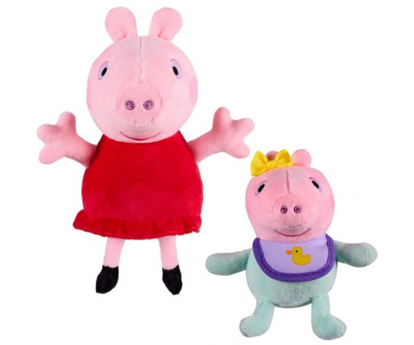 Set de figurine din pluș Peppa Pig și Evie 2 bucăți