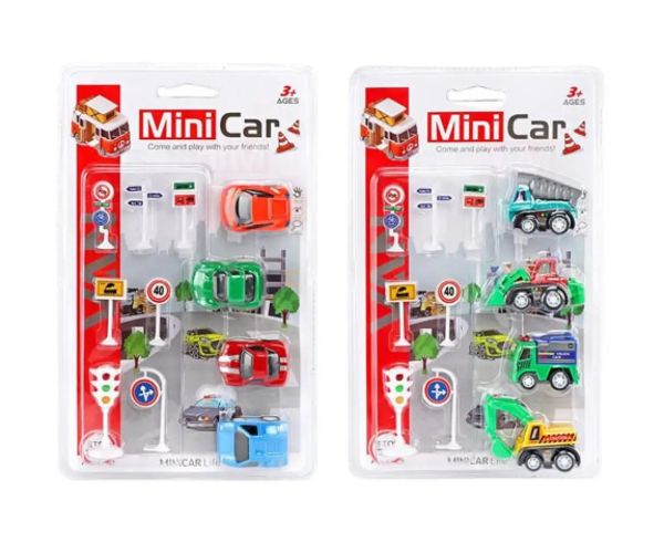 Mini Car: mașinuță set 4 bucăți în două variante diferite
