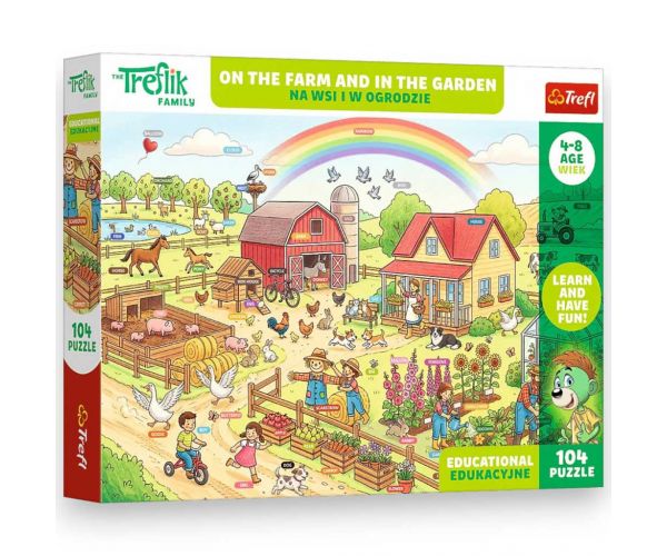 Treflik La fermă și în grădină puzzle educativ de 104 piese - Trefl