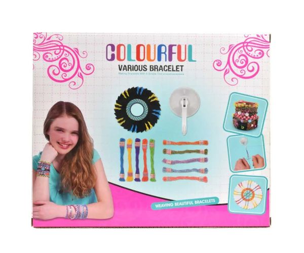 DIY Set de jucării pentru a face brățări, cu fire colorate și margele