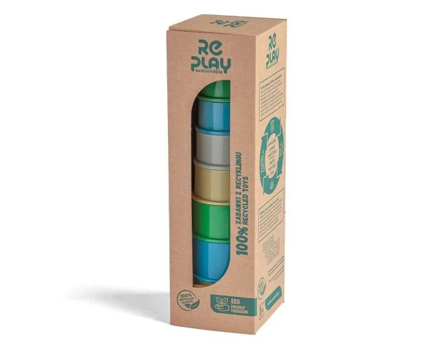 RePlay Reciclat 8 bucăți joc de piramidă clădire turn
