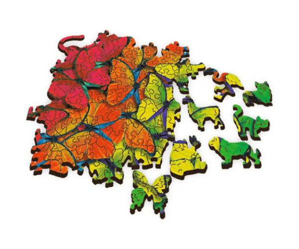 Wood Craft: Fluturi curcubeu lemn puzzle 500+1 bucăți - Trefl