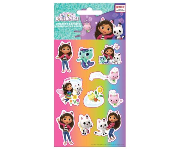 Casa de păpuși a lui Gabby set autocolant autoadeziv 8x12cm foi 5 bucăți