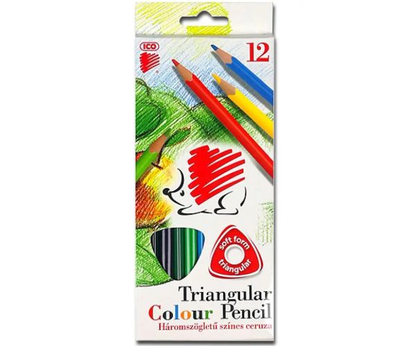 ICO: Creion colorat triunghi 12 bucăţi