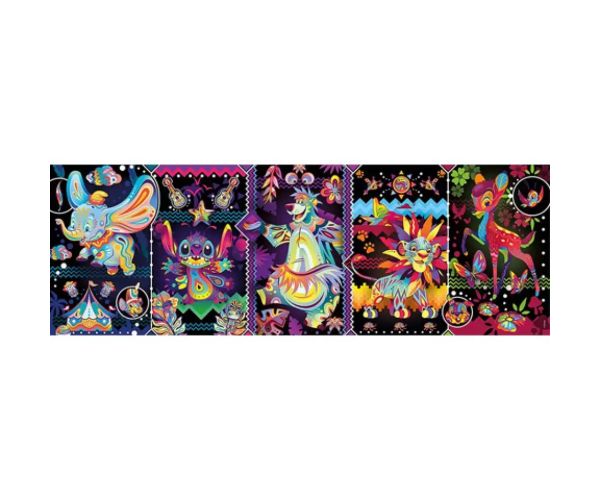 Disney Vintage colorat 1000 bucăți panoramă puzzle - Clementoni
