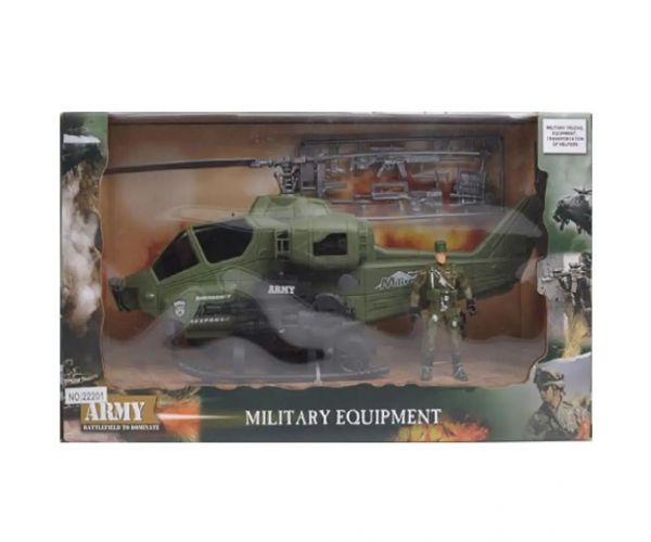 Army elicopter militar cu figurină