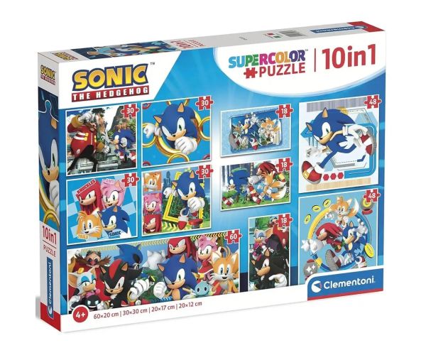 Sonic ariciul 10 în 1 supercolor puzzle - Clementoni