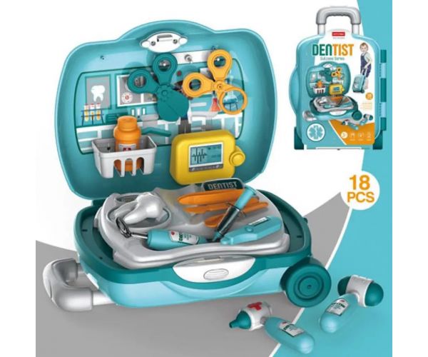 Set dentist în valiză tip troler cu accesorii
