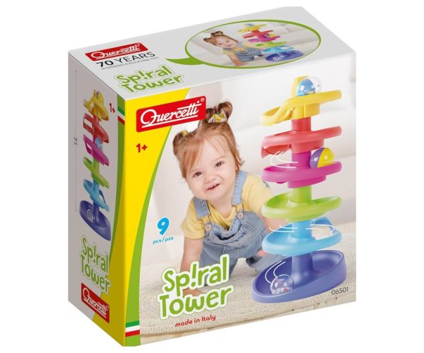 Quercetti: Spiral Tower pistă biluțe set 10 bucăți