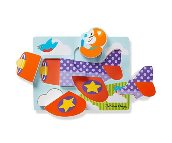Vehicule lemn puzzle uriaș - Melissa & Doug