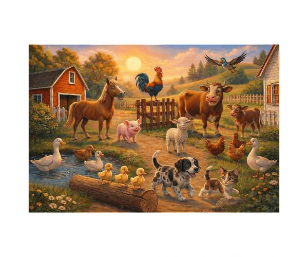 Prietenii de pe fermă puzzle de 100 de piese - Trefl