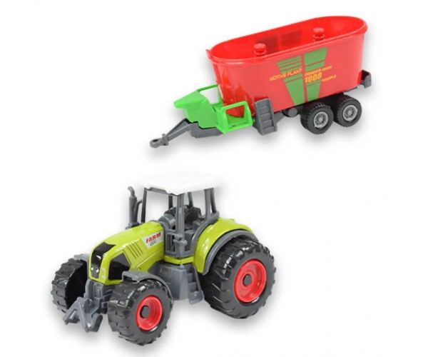 Farm Set: Tractor agricol cu ​​remorcă în patru versiuni 22cm