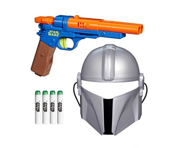 Nerf: Star Wars Masca și pistol cu săgeți din spumă Mandalorian - Hasbro