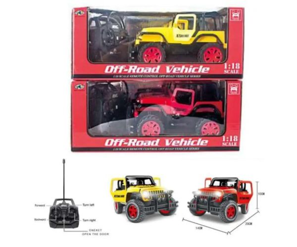RC Jeep Wrangler mașină de teren cu telecomandă în două variante de culoare 1/18