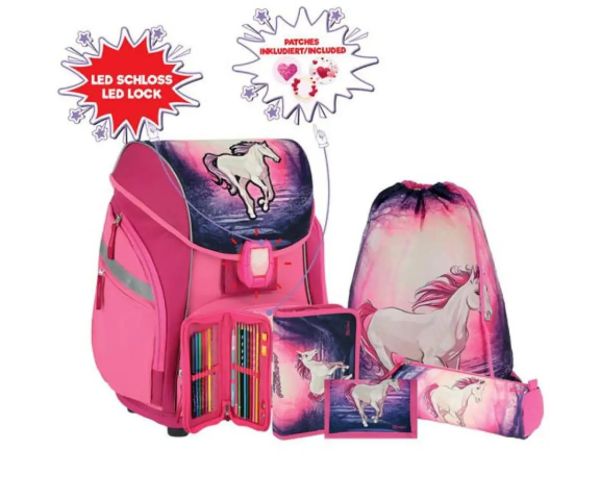 Spirit: Unicorn magic 5 bucăți set rucsac cu accesorii și lumini LED