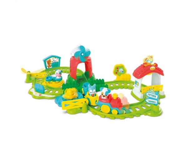 Baby trenuleț interactiv colorat set fermă cu accesorii