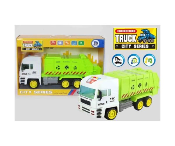 Reciclat mașină de transport gunoi model cu lumini 37cm